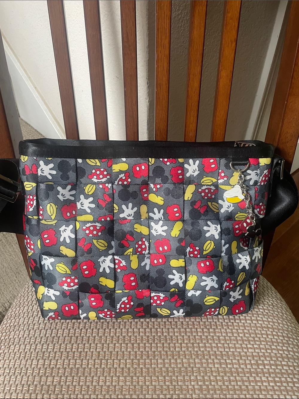 Harveys Disney Mickey Pattern Convertible Tote Messenger Crossbody Bag